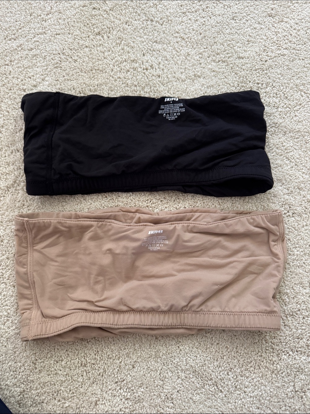Skims Seamless Bandeau Tops Medium - Black & Tan